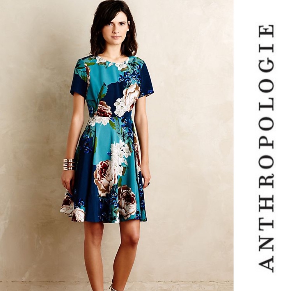 Anthropologie - Paeonia Dress - Floral Fit & Flare
